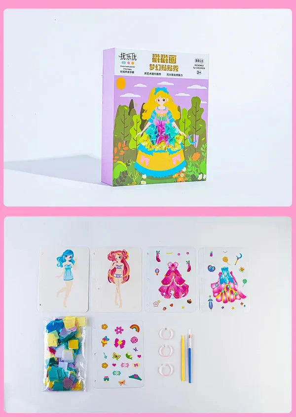 Hand-drawn creative sketchbook with stickers