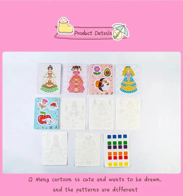 Hand-drawn creative sketchbook with stickers