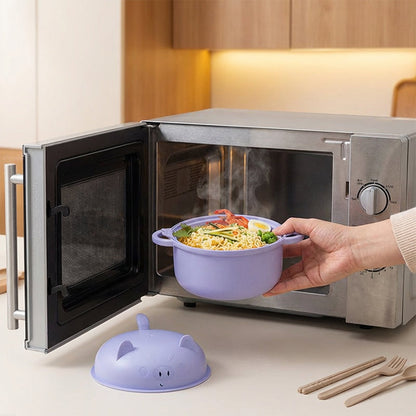 1300ml Instant Noodle Bowl Set with Lid & Cutlery