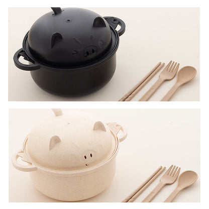 1300ml Instant Noodle Bowl Set with Lid & Cutlery