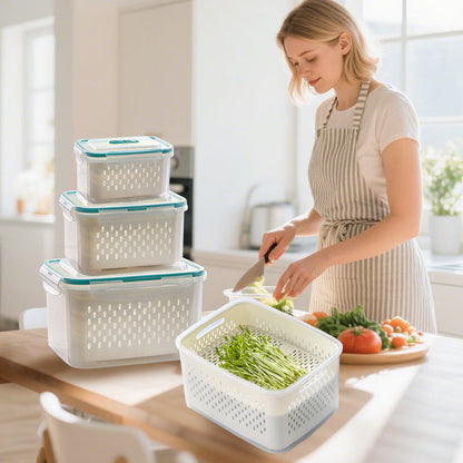 💐50% OFF ! 2 in 1 Meal Prep Container – Removable Drainer & Airtight Lid 🥑❄️【Limited Offer】