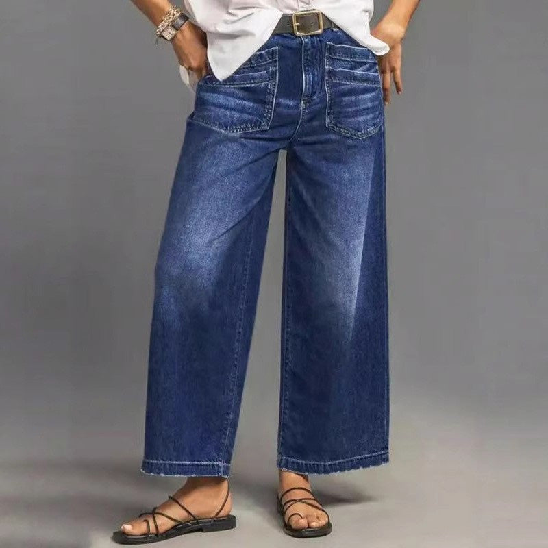👖60% OFF NOW! ✨ Women's Casual High-Rise Wide-Leg Jeans – Tummy Control, Elongated Silhouette & All-Day Comfort 💙
