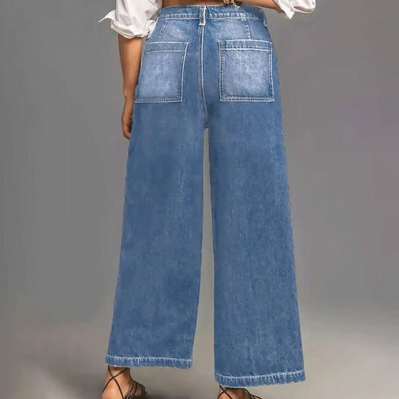 👖60% OFF NOW! ✨ Women's Casual High-Rise Wide-Leg Jeans – Tummy Control, Elongated Silhouette & All-Day Comfort 💙