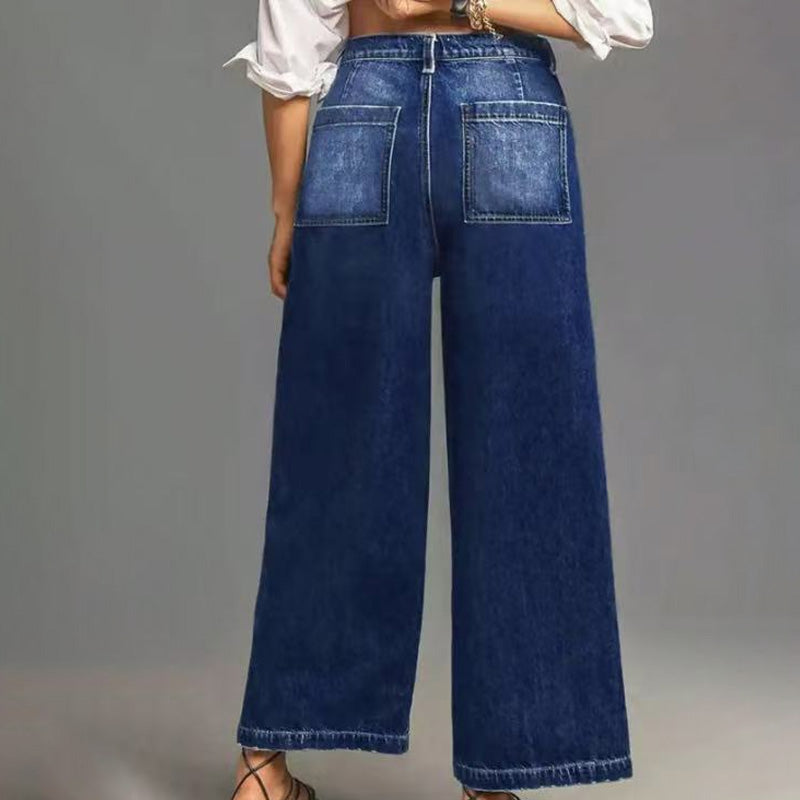 👖60% OFF NOW! ✨ Women's Casual High-Rise Wide-Leg Jeans – Tummy Control, Elongated Silhouette & All-Day Comfort 💙