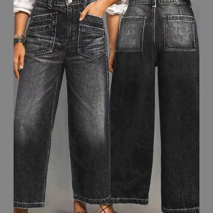 👖60% OFF NOW! ✨ Women's Casual High-Rise Wide-Leg Jeans – Tummy Control, Elongated Silhouette & All-Day Comfort 💙