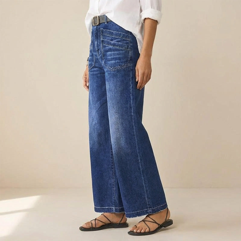 👖60% OFF NOW! ✨ Women's Casual High-Rise Wide-Leg Jeans – Tummy Control, Elongated Silhouette & All-Day Comfort 💙