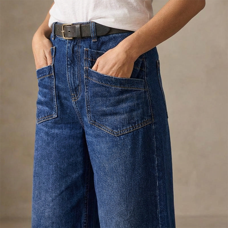 👖60% OFF NOW! ✨ Women's Casual High-Rise Wide-Leg Jeans – Tummy Control, Elongated Silhouette & All-Day Comfort 💙