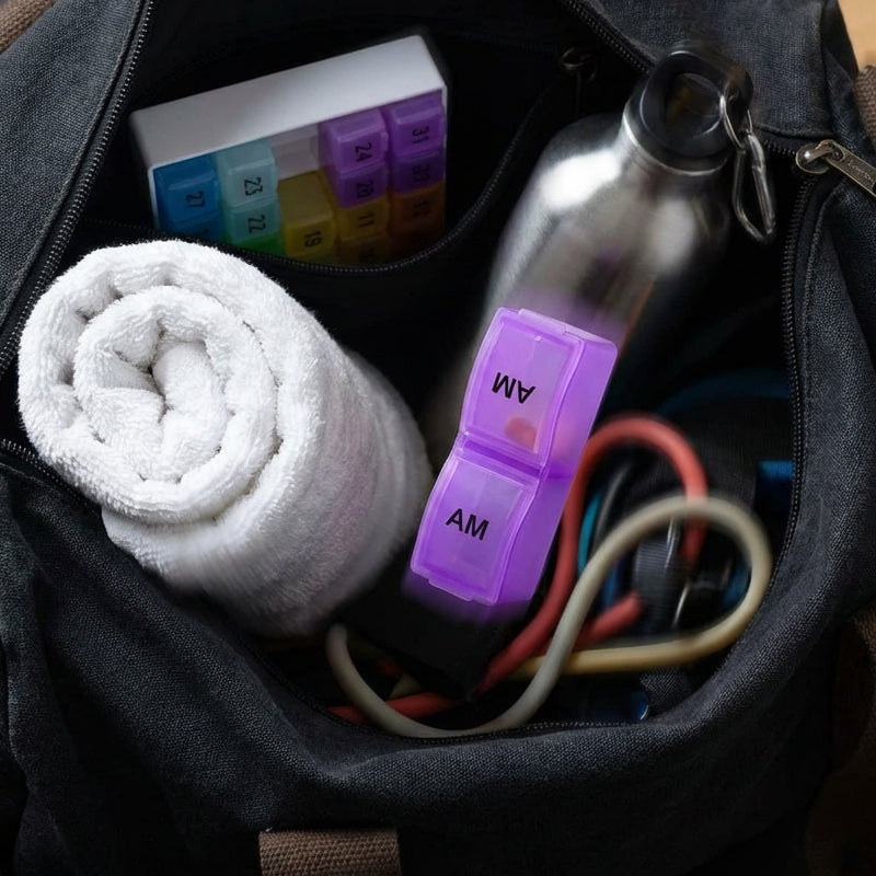 🔥Last Day Sale 60% OFF⏰💊📅 Daily 31-Day Pill Organizer Travel Case – 🔒📦 4-Week Medication Box with Compartments & Labels, Ideal for Weekly Planning, Vacations & Seniors, Compact Storage