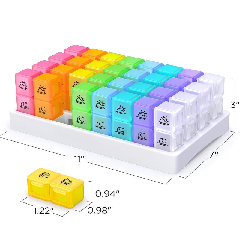 🔥Last Day Sale 60% OFF⏰💊📅 Daily 31-Day Pill Organizer Travel Case – 🔒📦 4-Week Medication Box with Compartments & Labels, Ideal for Weekly Planning, Vacations & Seniors, Compact Storage
