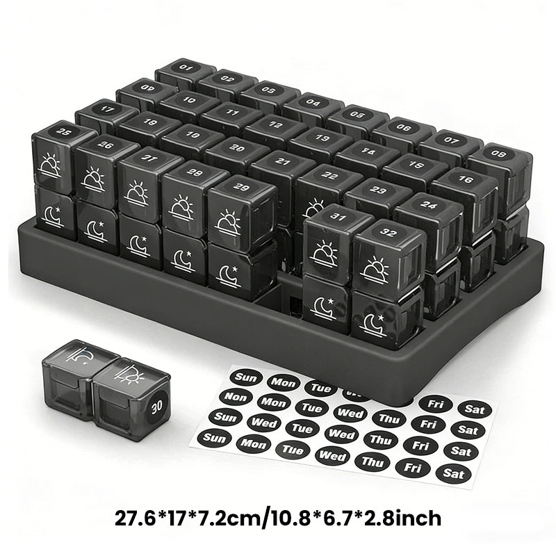 🔥Last Day Sale 60% OFF⏰💊📅 Daily 31-Day Pill Organizer Travel Case – 🔒📦 4-Week Medication Box with Compartments & Labels, Ideal for Weekly Planning, Vacations & Seniors, Compact Storage
