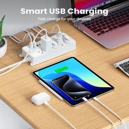 8-Outlet Power Strip with 3 USB Ports