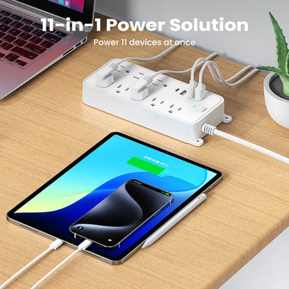 8-Outlet Power Strip with 3 USB Ports