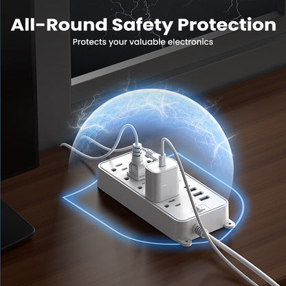 8-Outlet Power Strip with 3 USB Ports