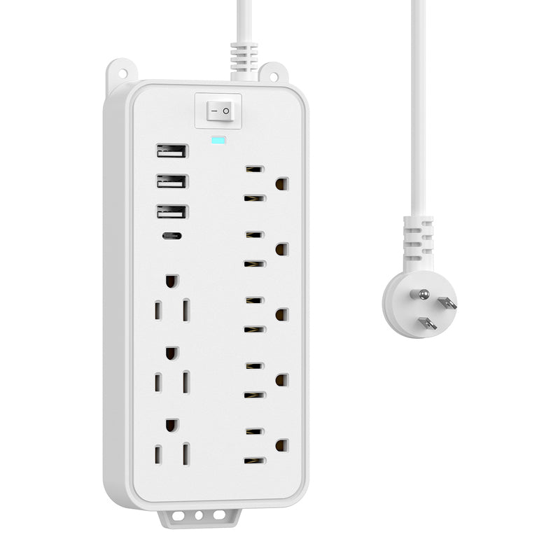 8-Outlet Power Strip with 3 USB Ports