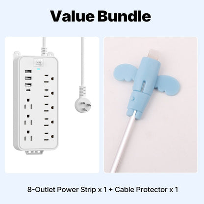 8-Outlet Power Strip with 3 USB Ports