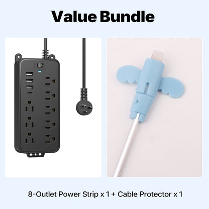 8-Outlet Power Strip with 3 USB Ports