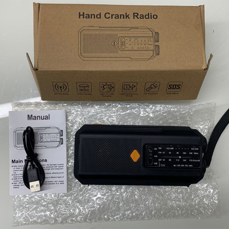 🔥Solar Hand-Crank Emergency Weather Radio