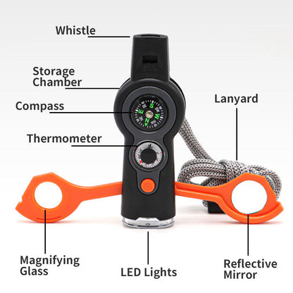 7-in-1 Multi-functional Outdoor Survival Whistle