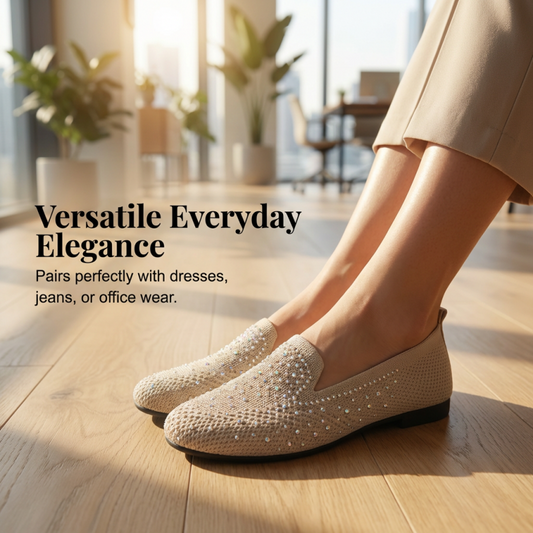 Women's Rhinestone Slip-On Loafers