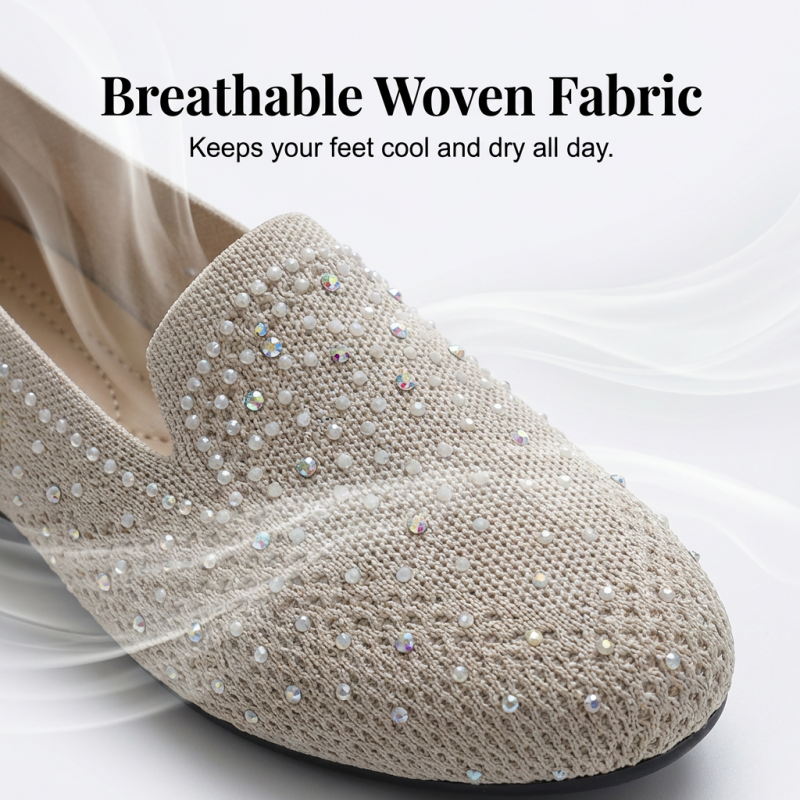 Women's Rhinestone Slip-On Loafers