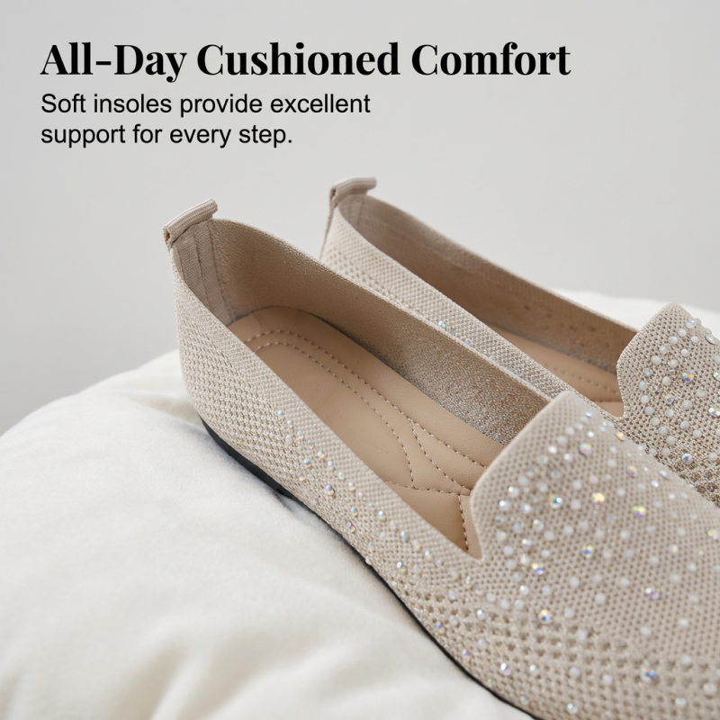 Women's Rhinestone Slip-On Loafers
