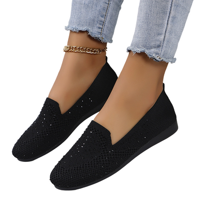 Women's Rhinestone Slip-On Loafers