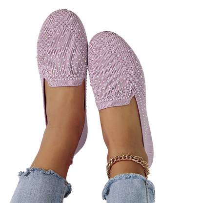 Women's Rhinestone Slip-On Loafers