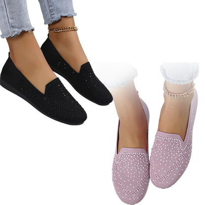 Women's Rhinestone Slip-On Loafers