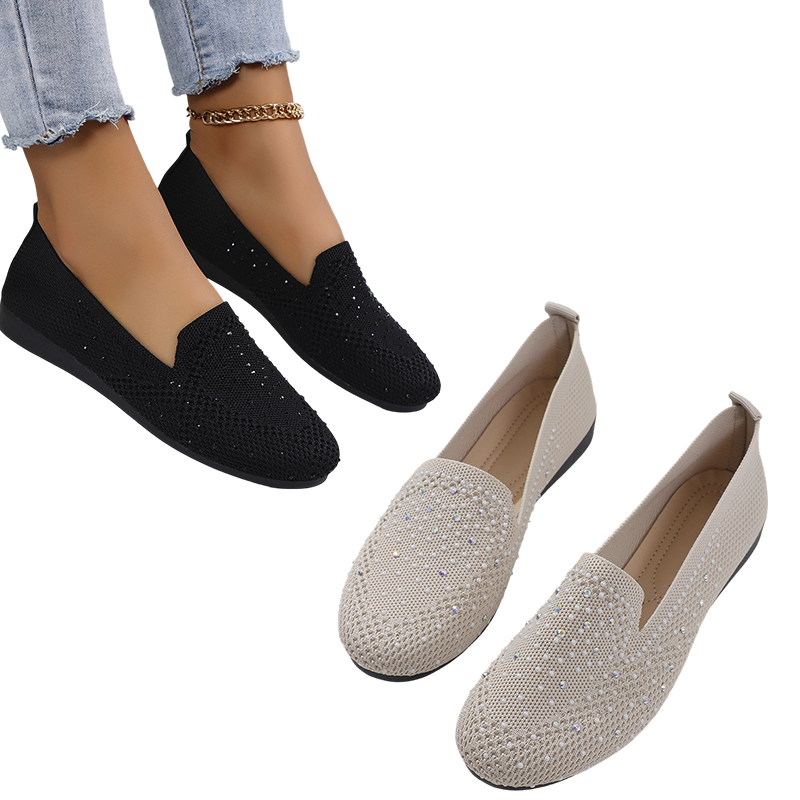 Women's Rhinestone Slip-On Loafers