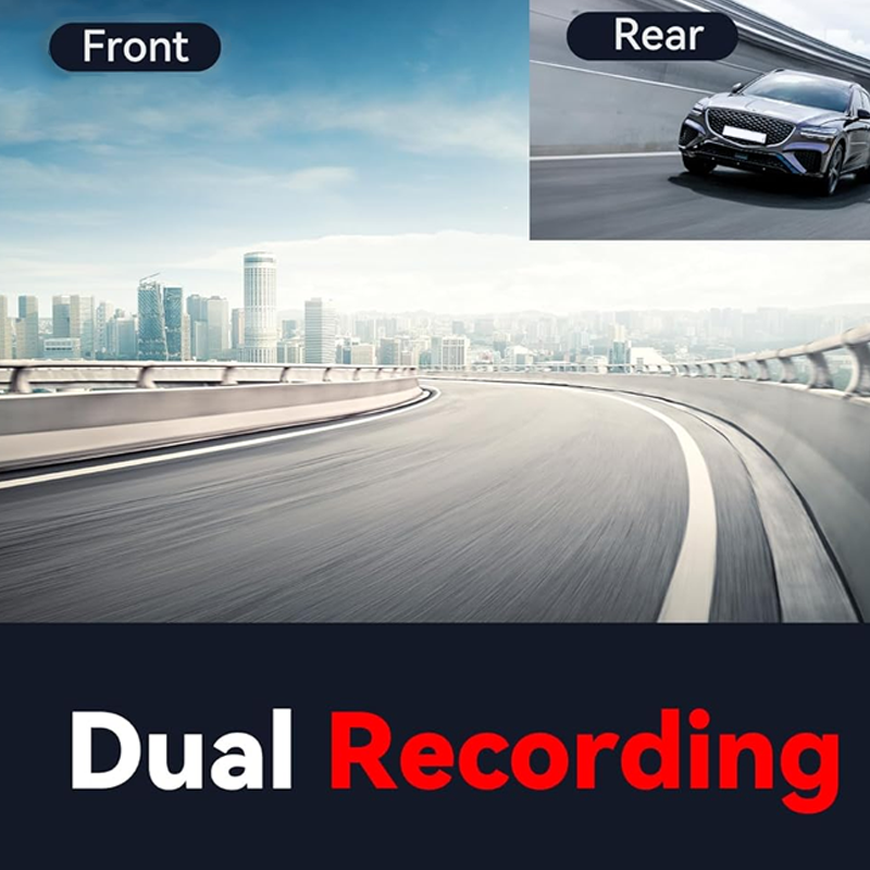 Dual Dash Cam for Cars with WiFi, GPS & Night Vision