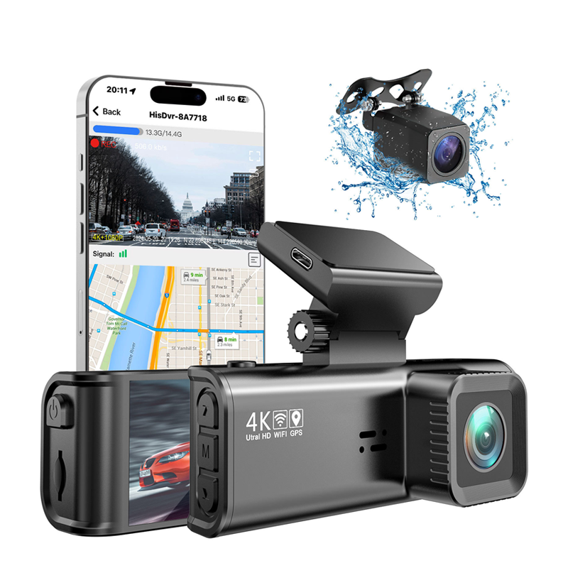 Dual Dash Cam for Cars with WiFi, GPS & Night Vision