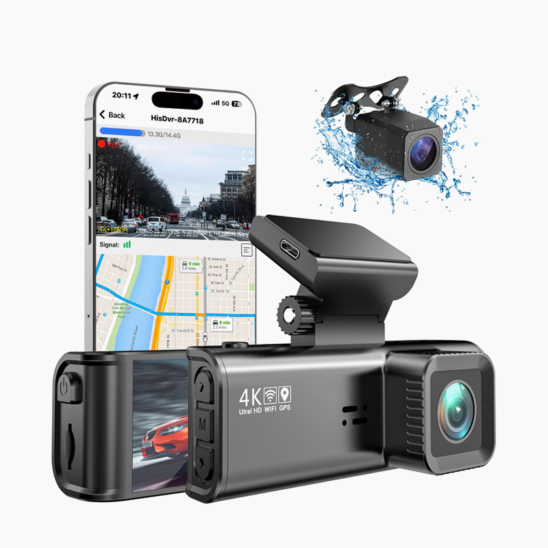 Dual Dash Cam for Cars with WiFi, GPS & Night Vision