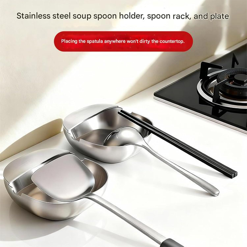 💎 50% OFF! 💎 Stainless Steel Spoon Rest – Rust-Proof, Drip-Catching & Space-Saving Kitchen Must-Have 🥄✨
