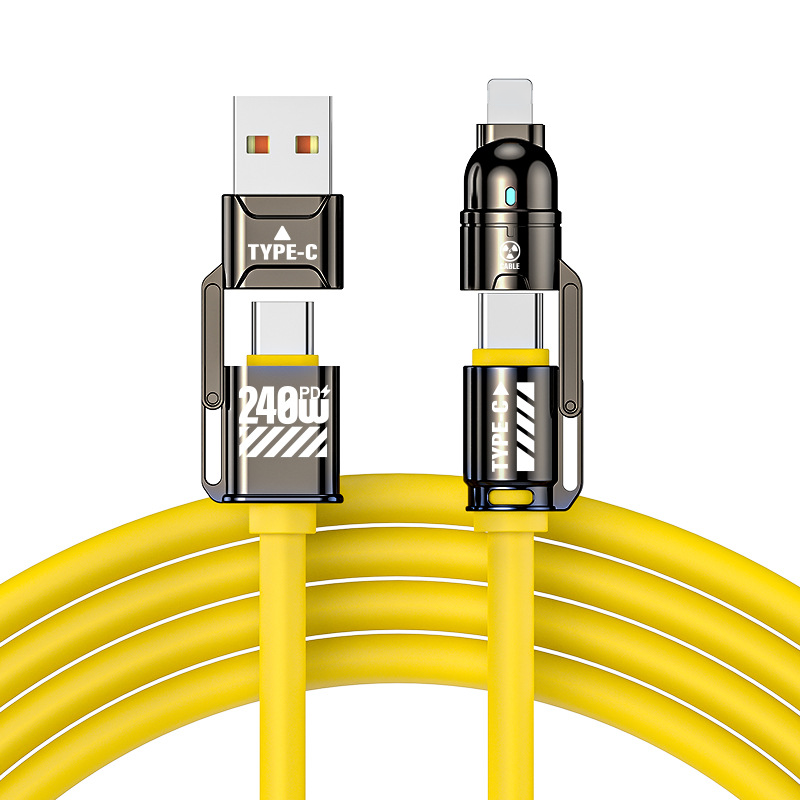 ⚡ 4-in-1 Fast Charging Cable – Up to 240W USB-C PD