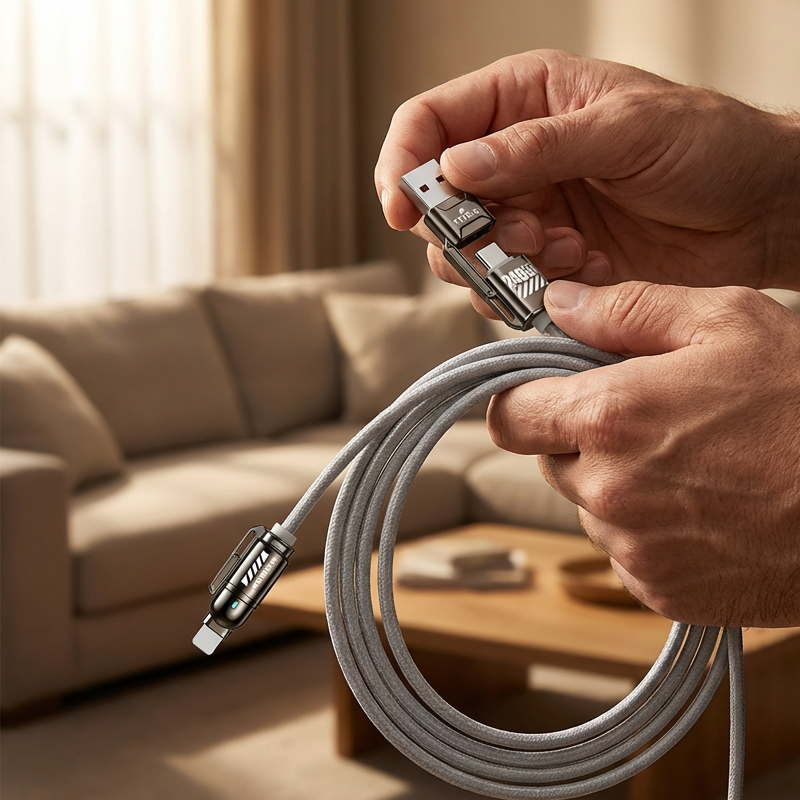⚡ 4-in-1 Fast Charging Cable – Up to 240W USB-C PD