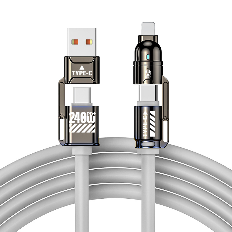 ⚡ 4-in-1 Fast Charging Cable – Up to 240W USB-C PD