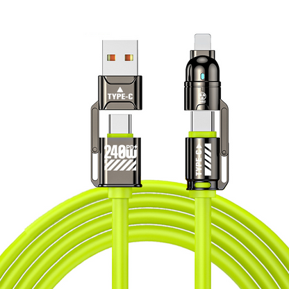 ⚡ 4-in-1 Fast Charging Cable – Up to 240W USB-C PD