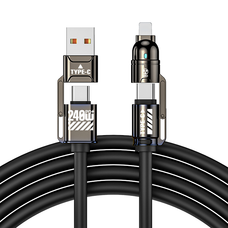 ⚡ 4-in-1 Fast Charging Cable – Up to 240W USB-C PD