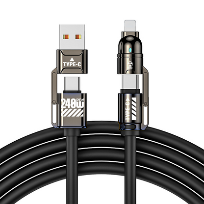 ⚡ 4-in-1 Fast Charging Cable – Up to 240W USB-C PD