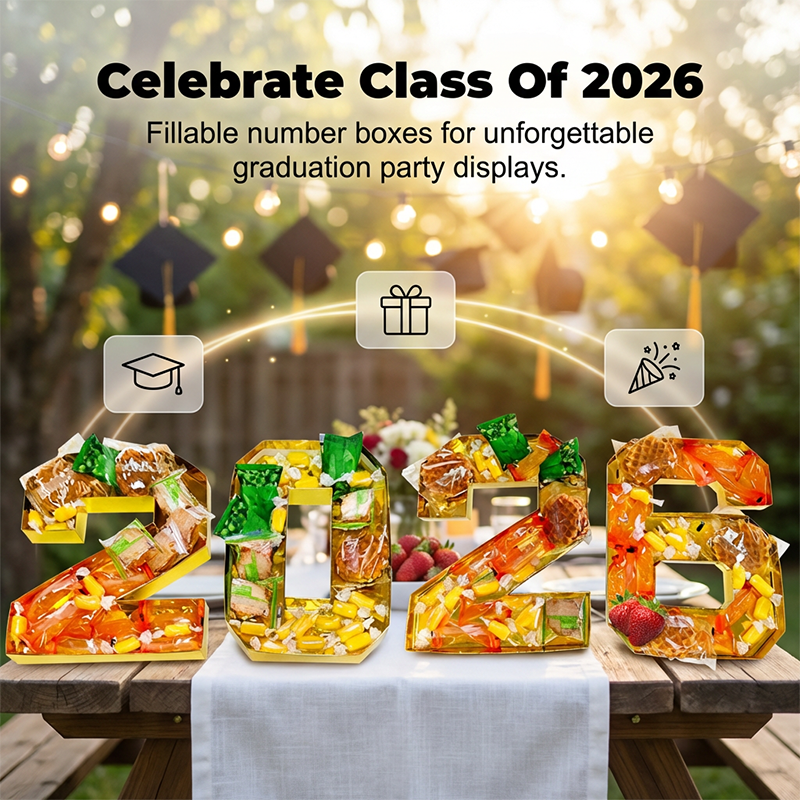 Large Fillable Number Decor Box for Parties