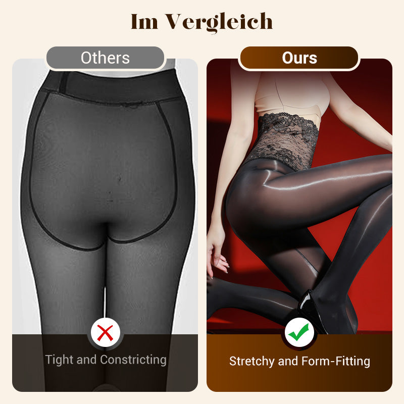 Value Bundle: 8D Oil-Sheen Rose Lace Stockings + Cosmetic Bag