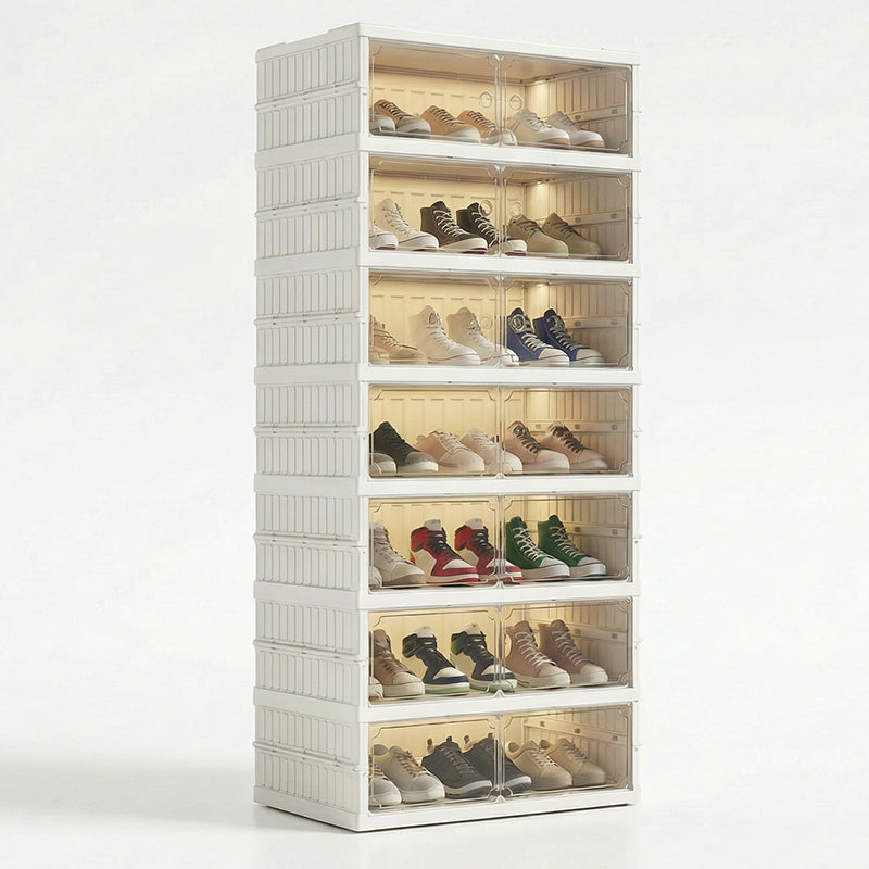 Foldable Installation-Free Shoe Cabinet with Clear Doors