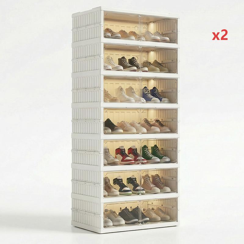 Foldable Installation-Free Shoe Cabinet with Clear Doors