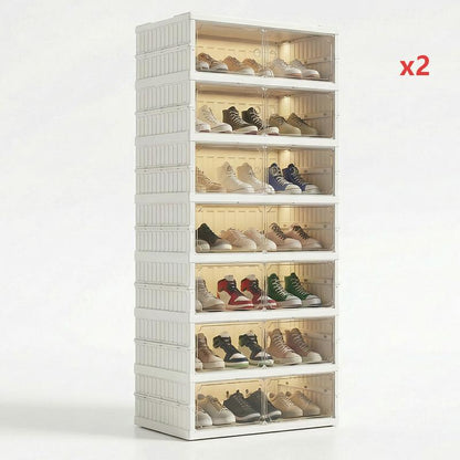 Foldable Installation-Free Shoe Cabinet with Clear Doors
