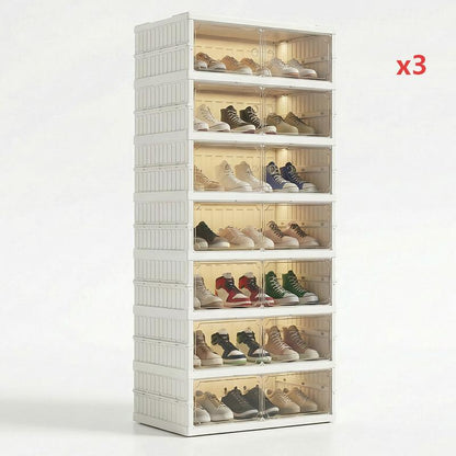 Foldable Installation-Free Shoe Cabinet with Clear Doors