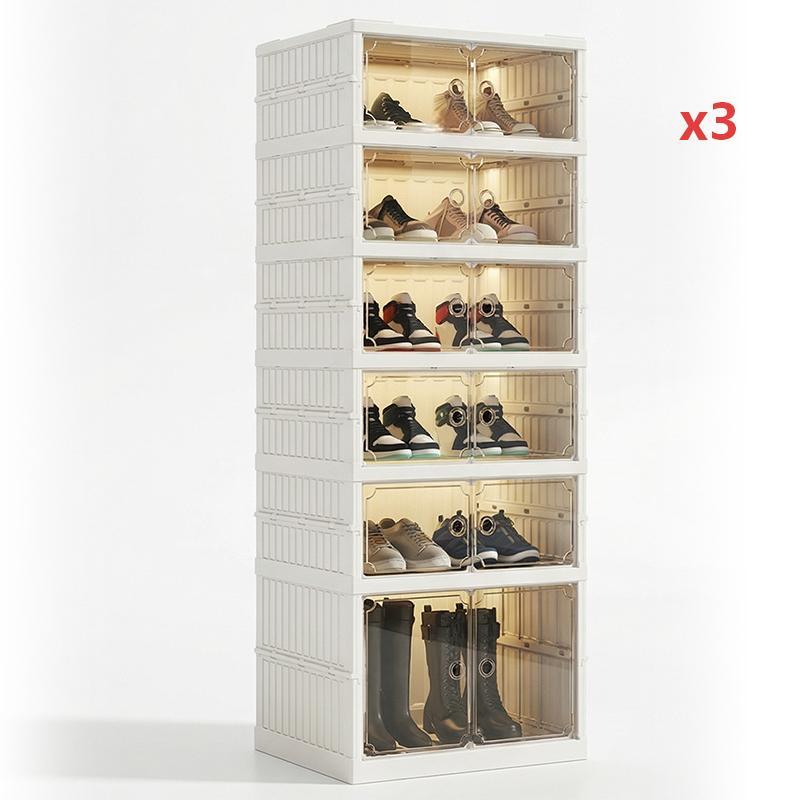 Foldable Installation-Free Shoe Cabinet with Clear Doors