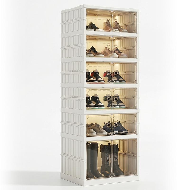 Foldable Installation-Free Shoe Cabinet with Clear Doors
