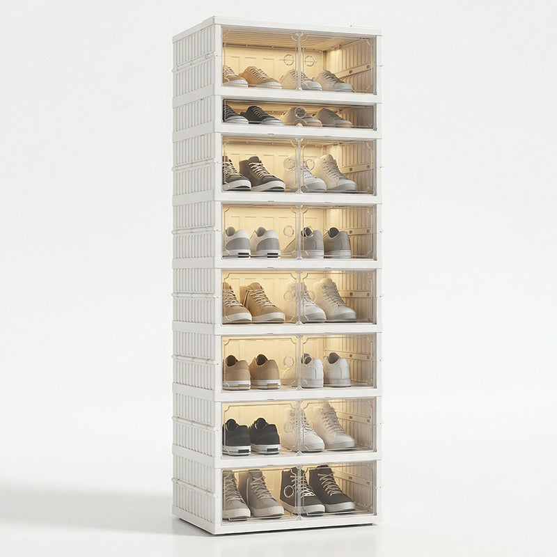 Foldable Installation-Free Shoe Cabinet with Clear Doors