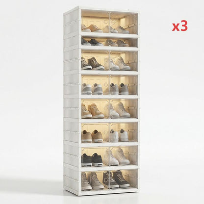 Foldable Installation-Free Shoe Cabinet with Clear Doors