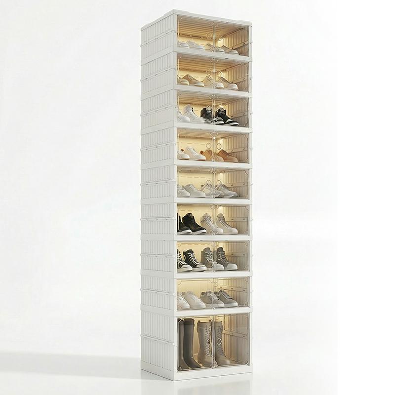 Foldable Installation-Free Shoe Cabinet with Clear Doors